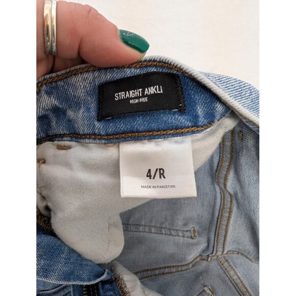 Express straight ankle high rise women's sz 4 regular stonewashed distressed K1 - Picture 10 of 14